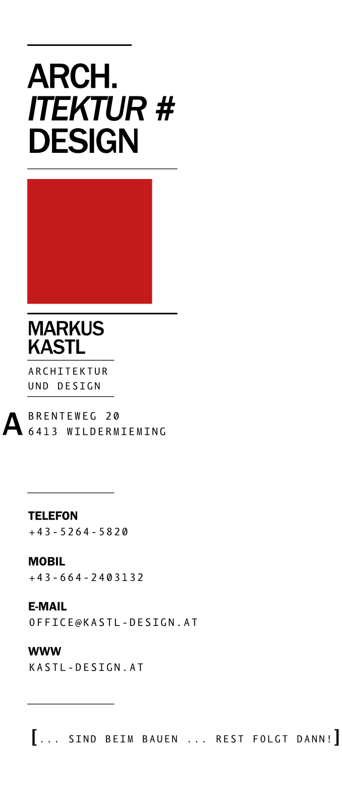 Markus Kastl: Architektur und Design